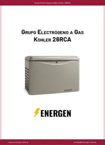 Grupo Electrógeno a Gas Kohler 26RCA - Ficha Técnica