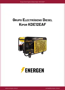 Grupo Electrógeno Diesel Kipor KDE12EAF - Ficha Técnica