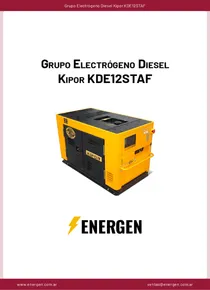 Grupo Electrógeno Diesel Kipor KDE12STAF - Ficha Técnica