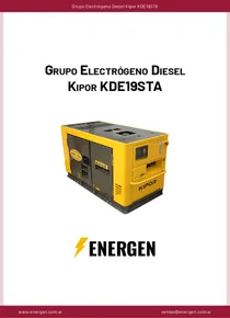 Grupo Electrógeno Diesel Kipor KDE19STA - Ficha Técnica