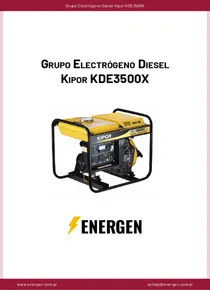 Grupo Electrógeno Diesel Kipor KDE3500X - Ficha Técnica