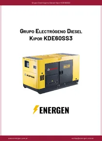 Grupo Electrógeno Diesel Kipor KDE60SS3 - Ficha Técnica