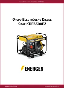 Grupo Electrógeno Diesel Kipor KDE6500E3 - Ficha Técnica