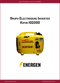 Grupo Electrógeno Inverter Kipor IG2000 - Ficha Técnica