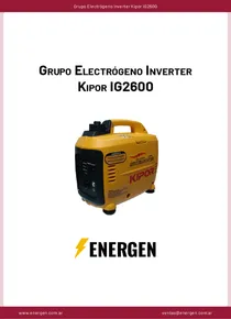 Grupo Electrógeno Inverter Kipor IG2600 - Ficha Técnica