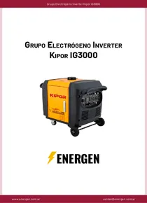 Grupo Electrógeno Inverter Kipor IG3000 - Ficha Técnica