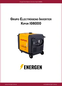 Grupo Electrógeno Inverter Kipor IG6000 - Ficha Técnica