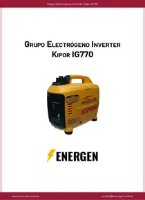 Grupo Electrógeno Inverter Kipor IG770 - Ficha Técnica