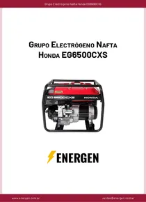 Grupo Electrógeno Nafta Honda EG6500CXS - Ficha Técnica