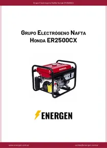 Grupo Electrógeno Nafta Honda ER2500CX - Ficha Técnica