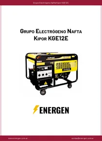 Grupo Electrógeno Nafta Kipor KGE12E - Ficha Técnica