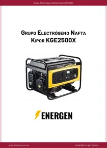 Grupo Electrógeno Nafta Kipor KGE2500X - Ficha Técnica