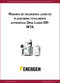 Máquina de soldadura láser de plataforma totalmente automática Oree Laser OR-WTA - Ficha Técnica