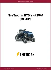 Mini Tractor MTD YM42547 (19.5HP) - Ficha Técnica