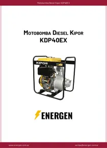 Motobomba Diesel Kipor KDP40EX - Ficha Técnica