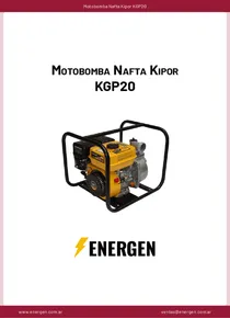 Motobomba Nafta Kipor KGP20 - Ficha Técnica