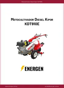 Motocultivador Diesel Kipor KDT910E - Ficha Técnica