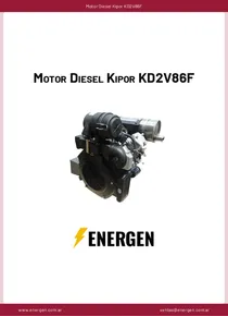 Motor Diesel Kipor KD2V86F - Ficha Técnica