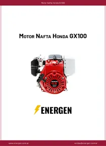 Motor Nafta Honda GX100 - Ficha Técnica