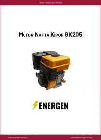 Motor Nafta Kipor GK205 - Ficha Técnica