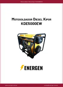 Motosoldador Diesel Kipor KDE5000EW - Ficha Técnica