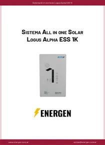 Sistema All in one Solar Logus Alpha ESS 1K - Ficha Técnica