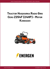 Tractor Husqvarna Radio Giro Cero Z254F (24HP) - Motor Kawasaki - Ficha Técnica