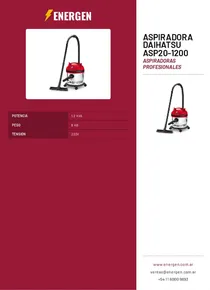 Aspiradora Daihatsu ASP20-1200 - Folleto