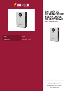 Batería de Litio Inversor Solar Logus SK 51.2V 100AH - Folleto