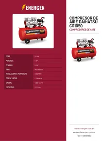 Compresor de Aire Daihatsu CO1050 - Folleto