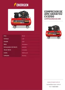 Compresor de Aire Daihatsu CV20100 - Folleto