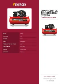 Compresor de Aire Daihatsu CV30150 - Folleto