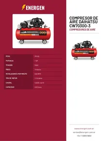 Compresor de Aire Daihatsu CW70300-3 - Folleto