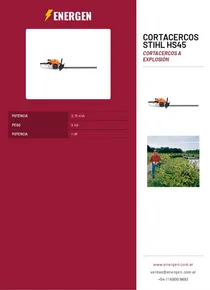 Cortacercos Stihl HS45 - Folleto