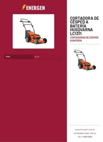 Cortadora de Césped a Batería Husqvarna LC137I - Folleto