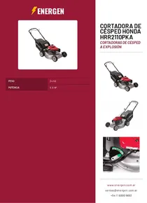 Cortadora de Césped Honda HRR2110PKA - Folleto