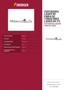 Cortadora Láser de Fibra de Tubos  Oree Laser OR-TS - Folleto