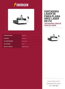 Cortadora Láser de Fibra Plana Oree Laser OR-FH - Folleto