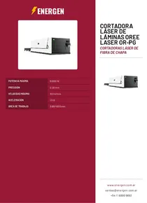 Cortadora Láser de Láminas Oree Laser OR-PG - Folleto