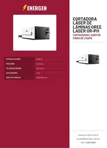 Cortadora Láser de Láminas Oree Laser OR-PH - Folleto