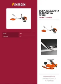 Desmalezadora Husqvarna 143RII - Folleto