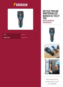 Detector de Materiales Bosch D-tect 120 - Folleto