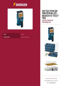 Detector de Materiales Bosch D-tect 150 - Folleto