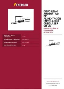 Dispositivo Automático de Alimentación en Voladizo Oree Laser OR-LS - Folleto