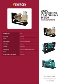 Grupo Electrógeno a Gas Cummins ECG120 - Folleto