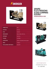 Grupo Electrógeno a Gas Cummins ECG150 - Folleto