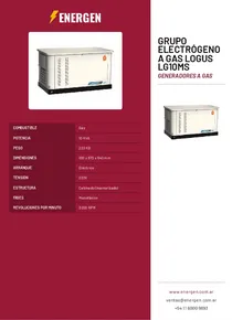 Grupo Electrógeno a Gas Logus LG10MS - Folleto