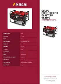 Grupo Electrógeno Daihatsu GE2500 - Folleto