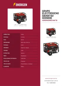 Grupo Electrógeno Daihatsu GE6500E - Folleto