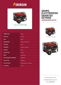 Grupo Electrógeno Daihatsu GE7500E - Folleto